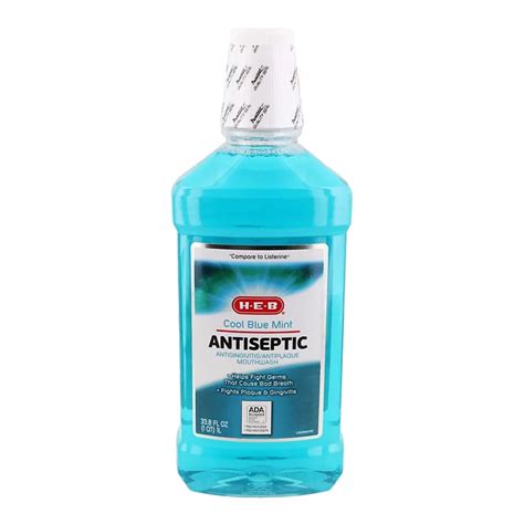 H-E-B Antiseptic Mouthwash – Cool Blue Mint - Shop Oral Hygiene at H-E-B