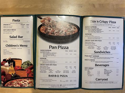 Pizza Hut menu from 1984 : r/pizzahut