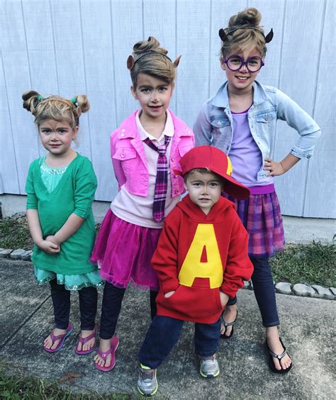 Alvin and the Chipmunks and Chipettes costume | Toddler halloween ...