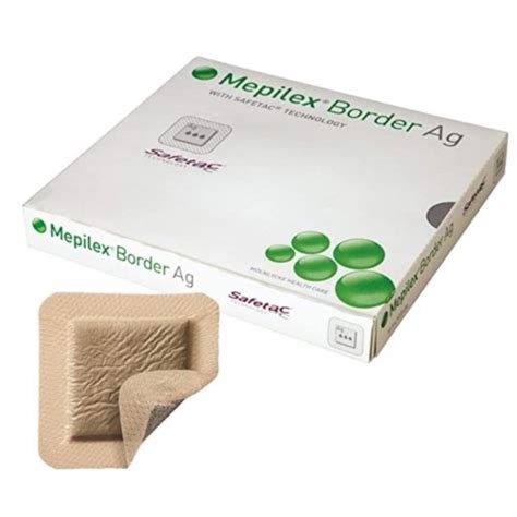 Mepilex Border Ag แผ่นแปะแผลกดทับ ขนาด 10 X 10 cm ขอบกาว กันน้ำ จำนวน 1 ...