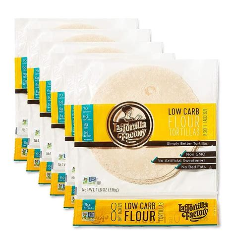 Amazon.com: La Tortilla Factory Low Carb Flour Tortillas, Soft Taco ...