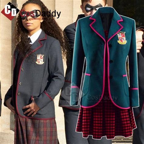 Adult The Umbrella Academy Blue School Uniform Outfit Cosplay Costume