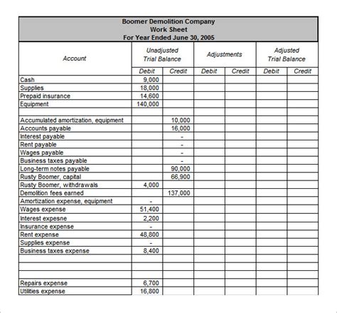 10+ Trial Balance Worksheet Templates - PDF, DOC | Free & Premium Templates