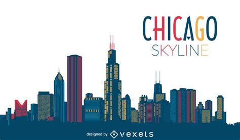 Chicago skyline silhouette - Vector download