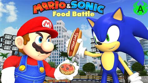 Mario VS Sonic Funny Animation: Food Battle - Nintendo - YouTube