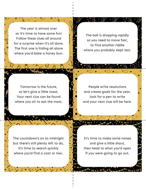 Free Printable New Year S Eve Scavenger Hunt | realsimple