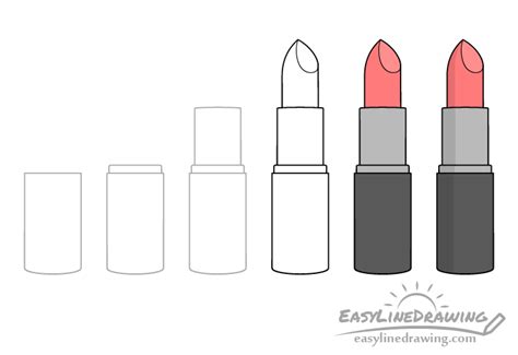 How to Draw Lipstick Step by Step - EasyLineDrawing