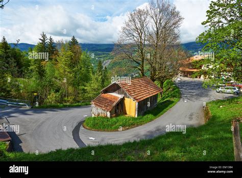 Swiss chalet at Alps Stock Photo - Alamy