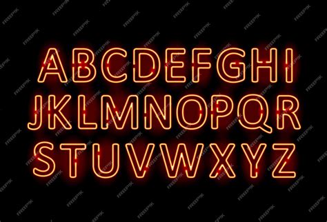 Premium Vector | Neon letters graphic template