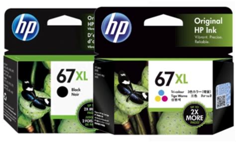 HP 67XL GENUINE HIGH CAPACITY BLACK AND COLOUR ORIGINAL COMBO PACK ...