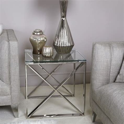 Stainless Steel & Glass Side Table | Modern Furniture | Side Tables