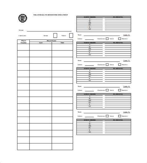 FREE 6+ Sample Volleyball Roster Templates in MS Word | Google Docs ...