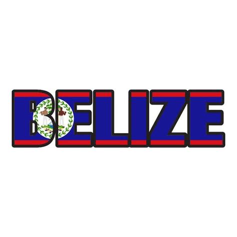 Belize Flag Text Word Art Island Vector .eps .dxf .svg .png. | Etsy