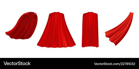 Superhero red cape in different positions front Vector Image