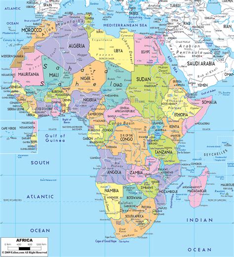 Map Of Africa With Country Names – Topographic Map of Usa with States