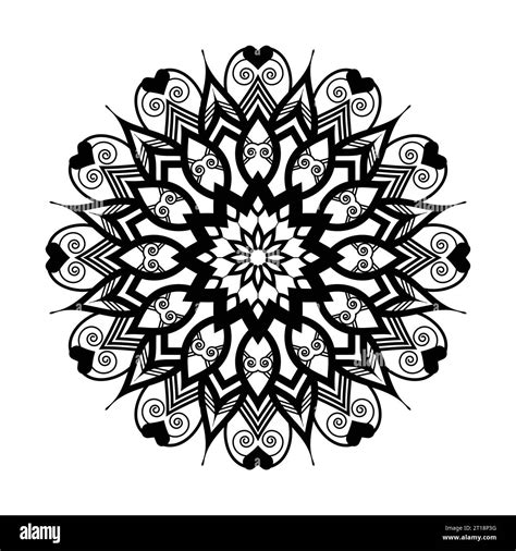 luxury lotus mandala art style with black and white background vector ...