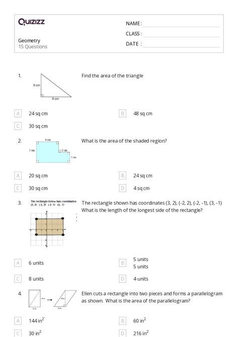 50+ Geometry worksheets for 6th Class on Quizizz | Free & Printable