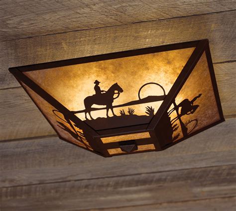 Cowboy Ceiling Light Fixture | Lone Star Western Decor