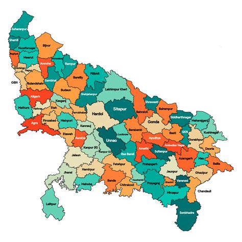 UP Map District Wise | UP District Map | UP Ka Naksha | India