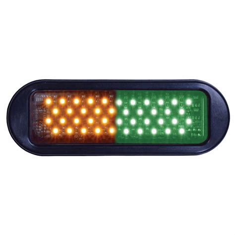 Oval Amber Green Strobe Light with oval black bezel | Mill Supply, Inc.