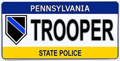 Pennsylvania State Police Ranks and Emblems Aluminum License Plate ...