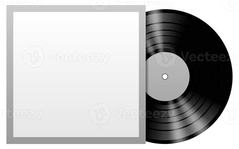 Vinyl disc with blank cover template mockup 15082032 PNG