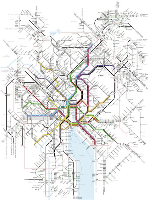 Large detailed metro map of Zurich city. Zurich city large detailed ...