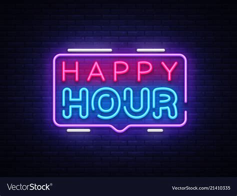 neon happy hour sign