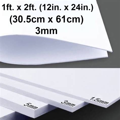 4 Pcs SINTRA PVC BOARD 1ft. x 2ft. (30.5cm x 61cm) 1.5mm, 3mm, 5mm ...