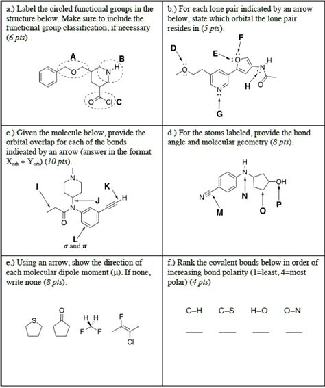 SOLVED: a.) Label the circled functional groups in the structure below ...