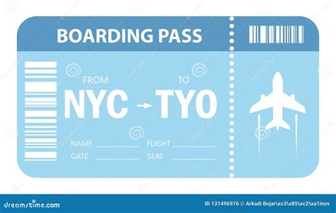 Plane ticket vector icon stock vector. Illustration of airport - 131496976