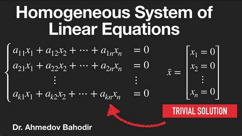 Homogeneous system of linear equation - YouTube