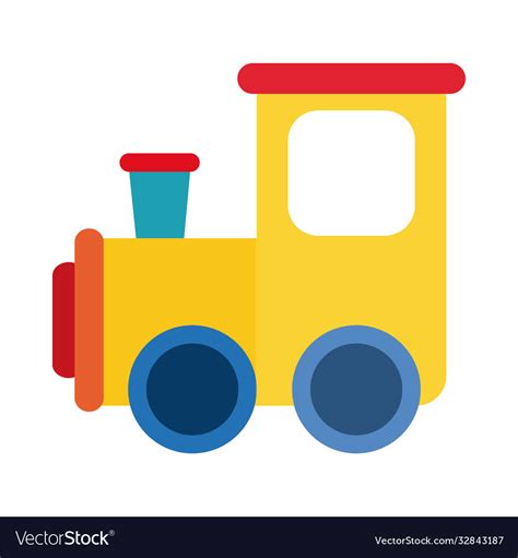 Cartoon train toy object for small children Vector Image