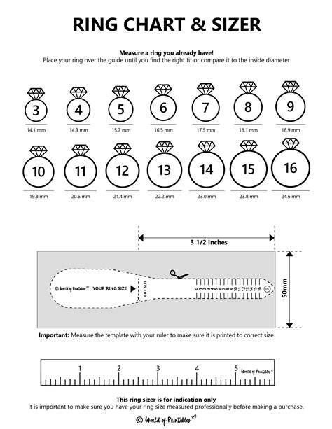 Printable Ring Size Chart - Find Your Ring Size Easy - World of Printables