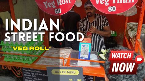 Indian Street Food Tour: Trying Veg Roll in Pune, India - YouTube