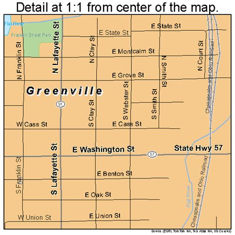 Greenville Michigan Street Map 2635100