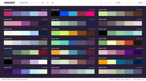 Generate a unique color palette instantly with Coolors