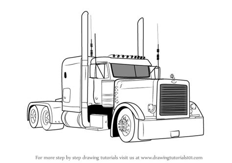 Learn How to Draw Peterbilt 379 Truck (Trucks) Step by Step : Drawing ...