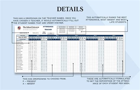 Classroom Attendance Tracker Template - Google Sheets, Excel | Template.net