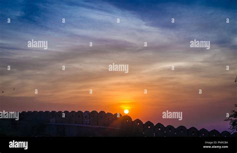 Sunset at Nahargarh fort, Jaipur, India Stock Photo - Alamy