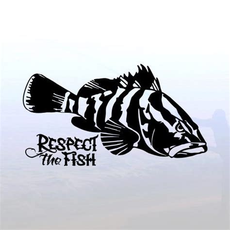 Nassau Grouper Decal in Black | Fish silhouette, Fish art, Black and ...