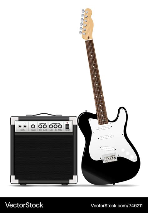 Guitar with amp Royalty Free Vector Image - VectorStock