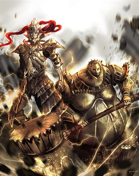 Ornstein and Smough by Tukilit on DeviantArt