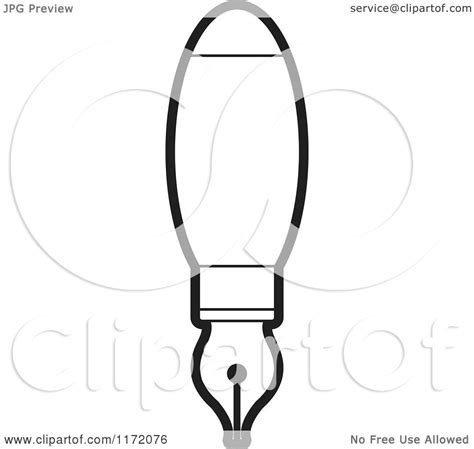 Clipart of a Black and White Fountain Pen - Royalty Free Vector ...