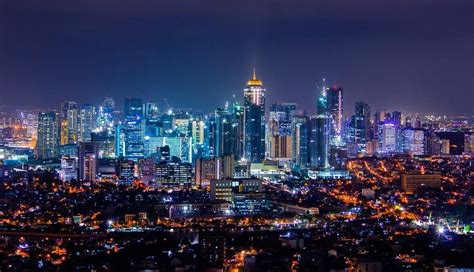 Night lights at BGC one of the main business districts in Metro Manila ...