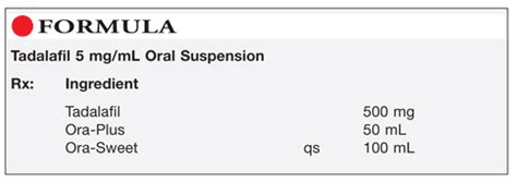 Tadalafil 5 mg/mL Oral Suspension