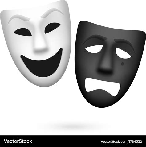 Comedy and tragedy theatrical masks Royalty Free Vector