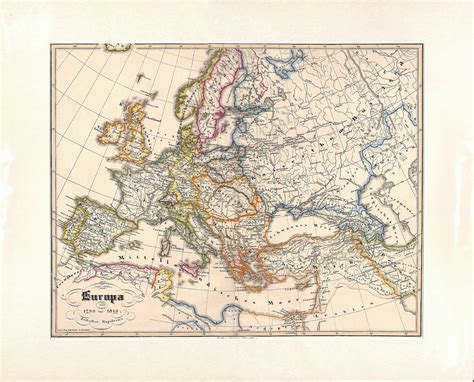 SOLD Europe, Map of Europe in the Late 18th Century, 1785 thru 1815 ...