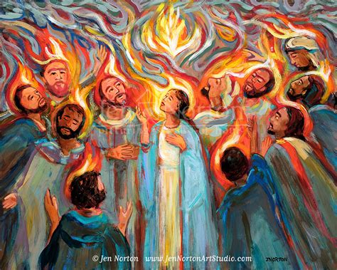 Pentecost Art Print Fire of the Holy Spirit on Disciples - Etsy Israel