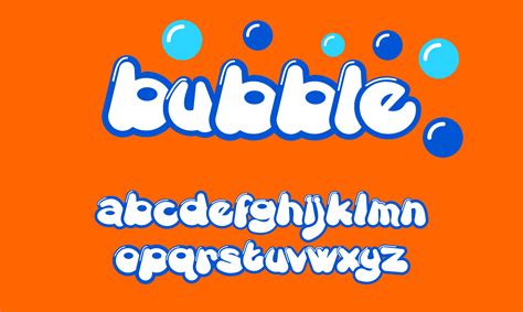 Bubble Font Digital Font Modern Font Download Etsy Hong Kong - PELAJARAN